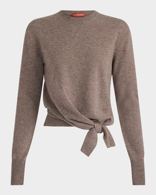 Nalini Knotted Cashmere Crewneck Sweat